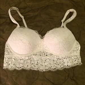 White Lace Bralette - Victoria's Secret Pink - L
