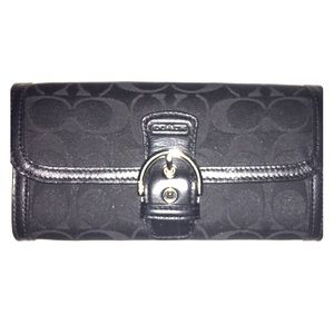 Coach 4"x8" Black Tri-fold Wallet