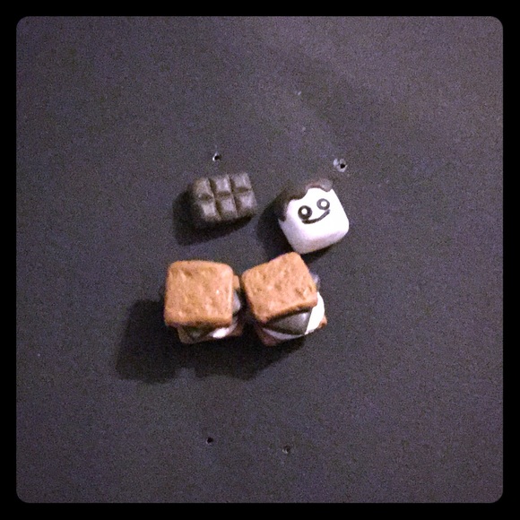 Toasty S'mores Earrings|Chocolate and Marshmallow