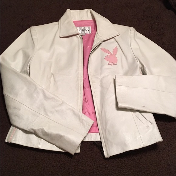 PLAYBOY GENUINE LEATHER white jacket - size S