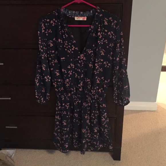 Blue and pink floral dress