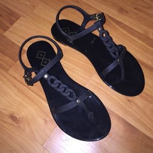 Never worn black jelly sandals size 7
