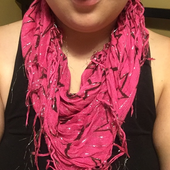 Starry pink and silver scarf