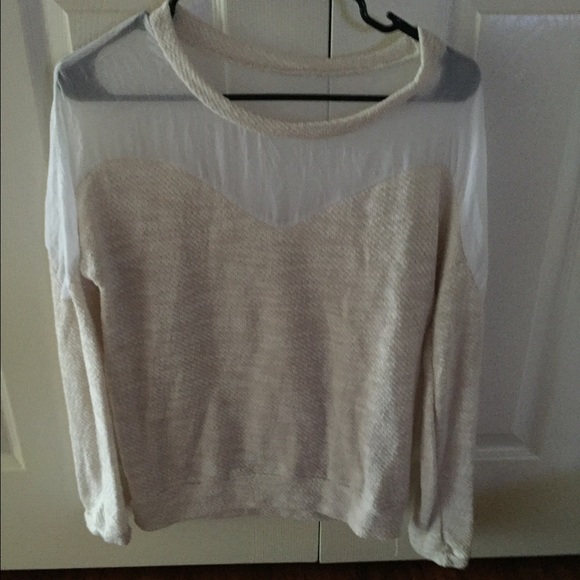 Cream long sleeve top