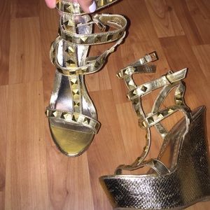 Bebe metallic platform sandals