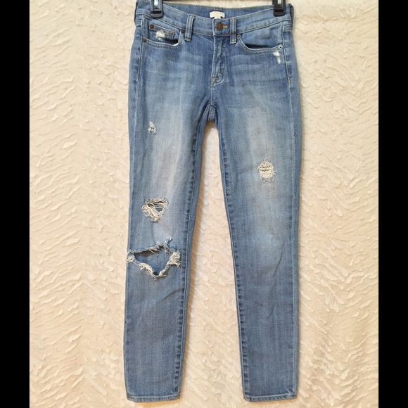 J.Crew Ripped Light Wash Denim Jeans
