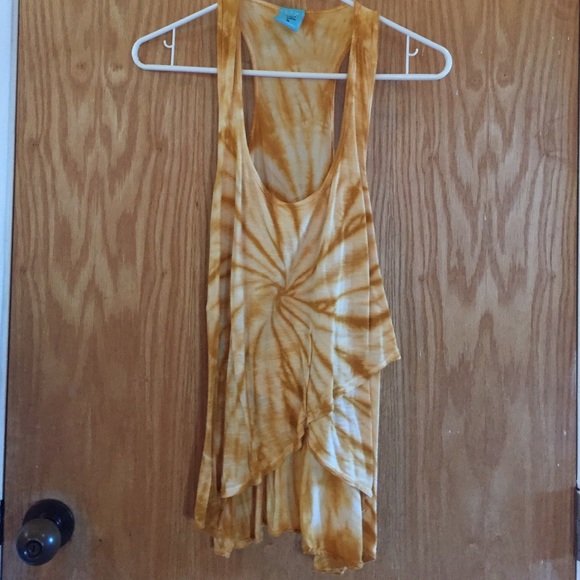 High to low long tie die  blouse