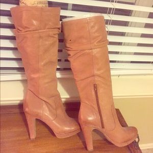 Jessica Simpson zip up leather boots