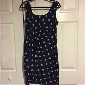 Blue/ cream polka dot dress