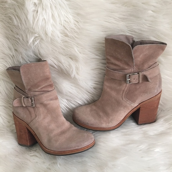 Tan suede ankle boots
