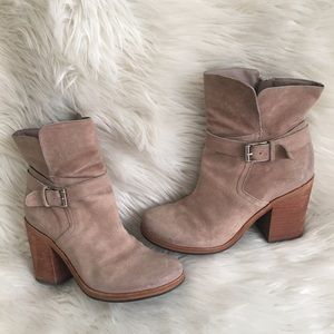 Tan suede ankle boots