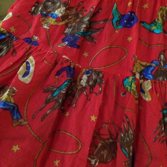 vintage 2-piece red cowgirl skirt and blouse - Picture 3 of 4