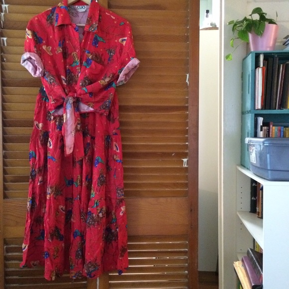 vintage 2-piece red cowgirl skirt and blouse - Picture 4 of 4