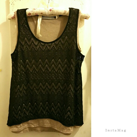 Crochet mesh two layer tank top. Brand new.