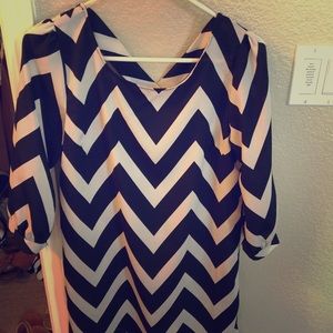 Chevron printed shirt dress