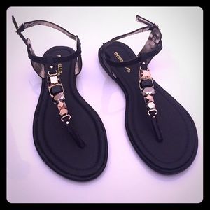 Black and Gold Sandals