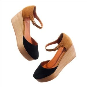 Madewell two-tone platform wedges. Size 8
