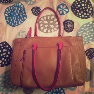 Kate spade camel leather tote