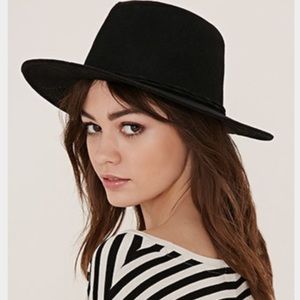 Black suede fedora