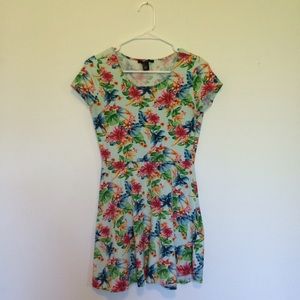 Tropical Print Skater Dress
