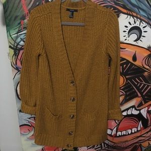 FOREVER21 Mustard Yellow Slouchy Cardigan