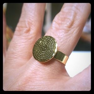 14k gold vermeil SS.925 unique circle script ring