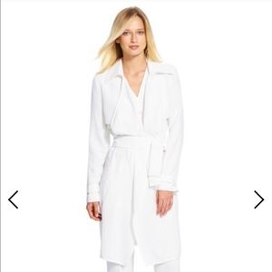 White Open Front Draped Jacket