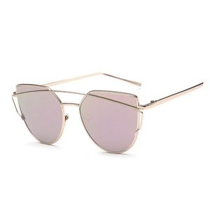 Pink Mirrored Cat-Eye Sunglasses