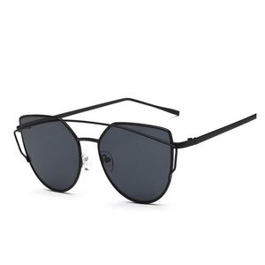 Black Mirrored Cat-Eye Sunglasses