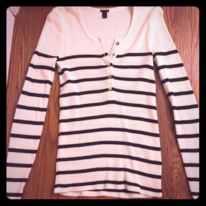 J.Crew striped shirt with gold buttons