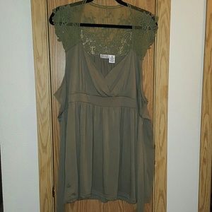 Extra Touch lace cap sleeve top