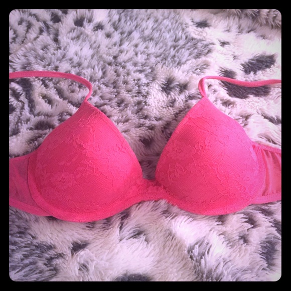 Hot Pink Lace Bra 34C