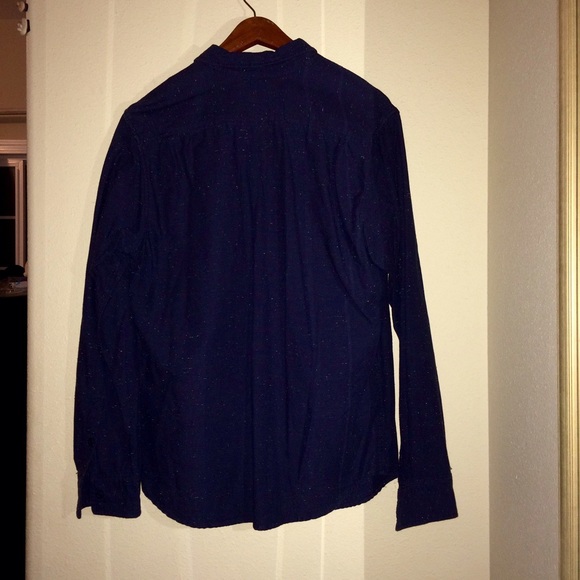 On The Byas Dark Blue Button Down Shirt - Picture 2 of 3