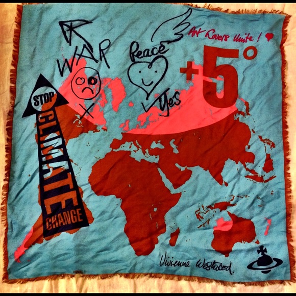 Vivienne Westwood Accessories - VIVIENNE WESTWOOD Stop Climate Change Wrap Scarf