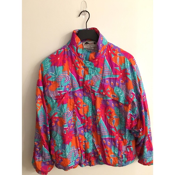 Vintage floral 80's throw on jacket