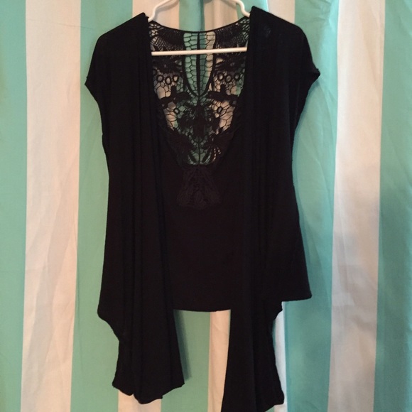 Black lace shawl