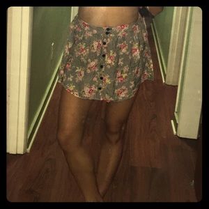 Floral plaid skort
