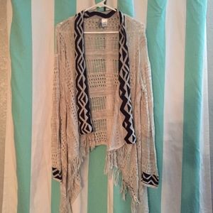 Long sleeve black & light gray cardigan