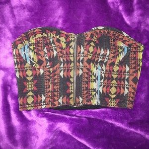 Tribal print crop top/ bandeau