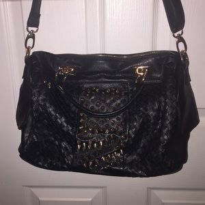 NEW! Black Med size bag with straps & spikes