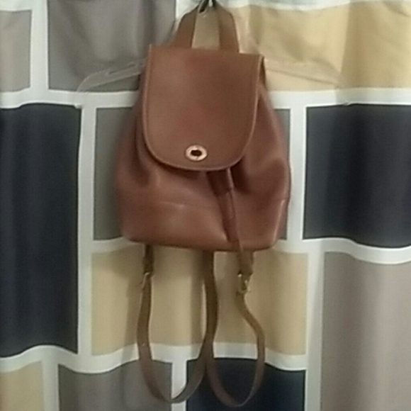 Vtg leather coach backpack