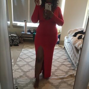 Asos red maxi dress