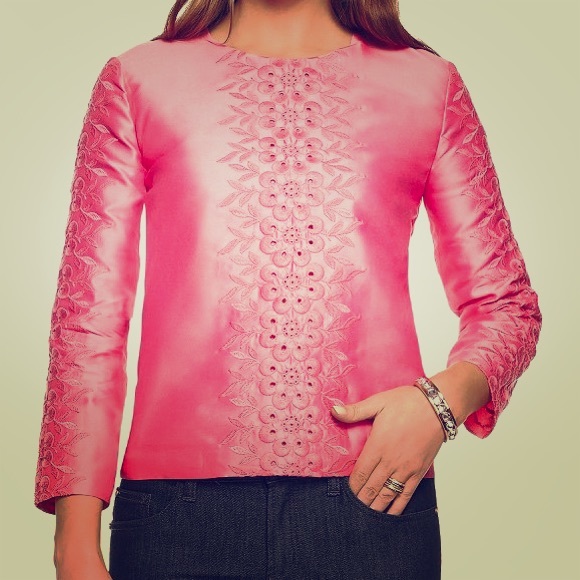 ‼️SOLD‼️C Wonder-silk blend pink embroidered