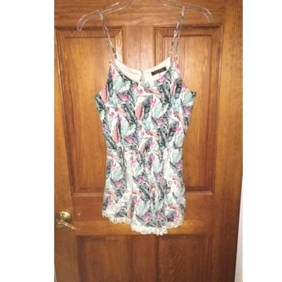 Tropical print romper