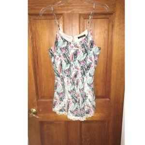 Tropical print romper