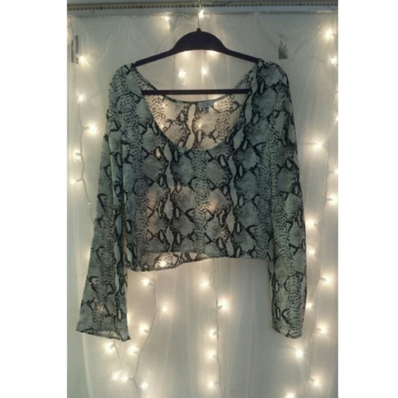Tobi snakeskin long sleeve top