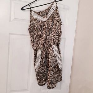 Cute Leopard Satin Romper