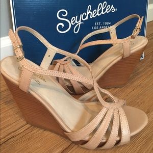 Seychelles Brunette Wedge Sandal in Vacchetta/nude