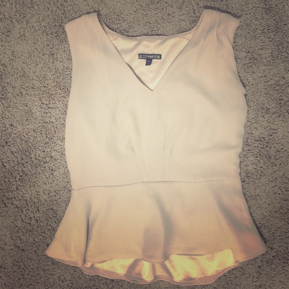 Tan Express peplum top. Size med.