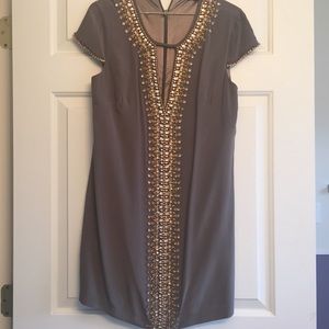 Bebe Olive sequin embellished shift dress!